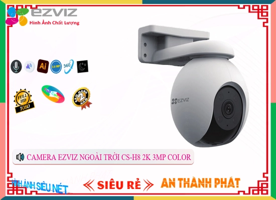Lắp đặt camera tân phú Camera CS-H8 2K 3MP Color Wifi ✲