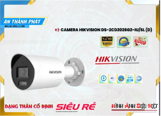 Lắp đặt camera tân phú Camera IP Hikvision DS-2CD2026G2-IU/SL(D)