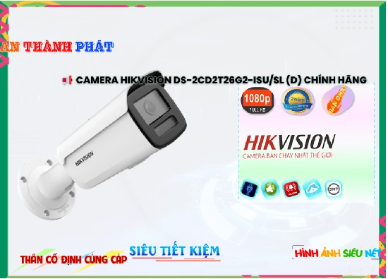 Lắp đặt camera tân phú Camera Hikvision DS-2CD2T26G2-ISU/SL(D)