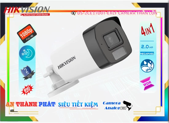 Lắp đặt camera tân phú Camera An Ninh Hikvision DS-2CE17D0T-EXLF Thiết kế Đẹp