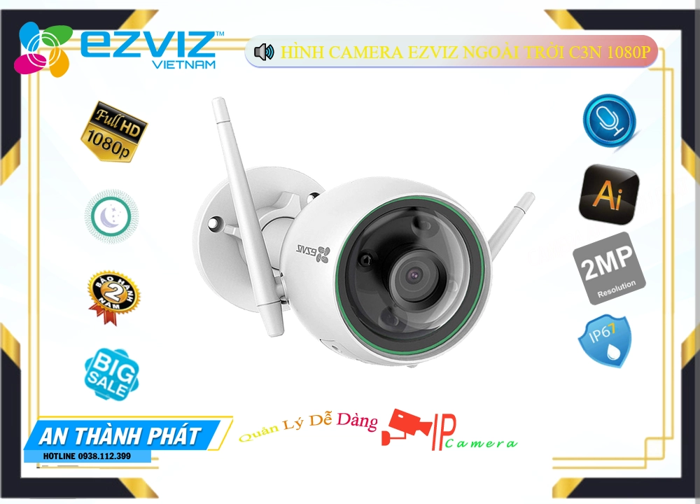 Camera Wifi Ezviz C3N 1080P,Giá C3N 1080P,phân phối C3N 1080P, Không Dây C3N 1080P Hình Ảnh Đẹp Wifi Ezviz Bán Giá
