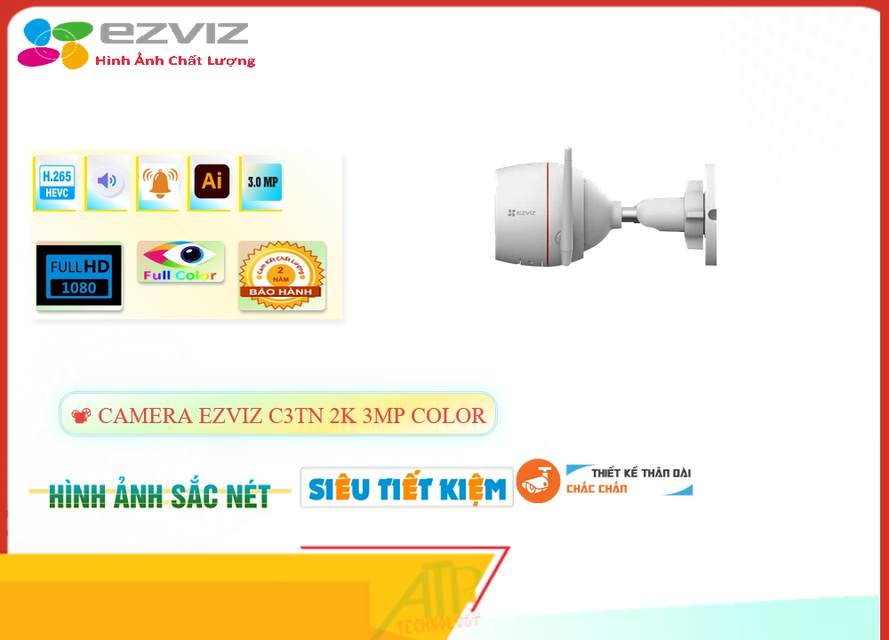 Camera Wifi Ezviz C3TN 2K 3MP Color,Giá C3TN 2K 3MP Color,C3TN 2K 3MP Color Giá Khuyến Mãi,bán C3TN 2K 3MP Color, IP