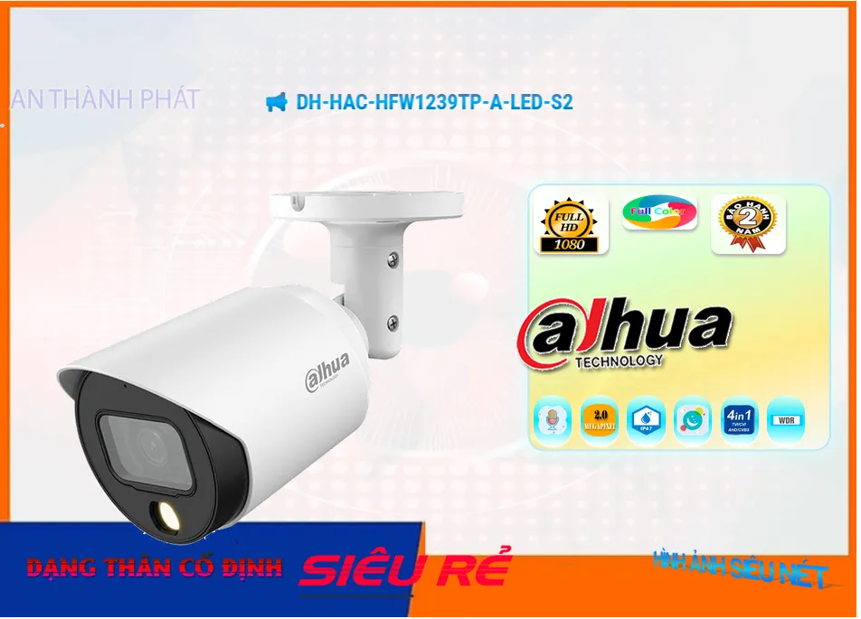 DH HAC HFW1239TP A LED S2,DH-HAC-HFW1239TP-A-LED-S2 Thiết kế Đẹp Dahua,DH-HAC-HFW1239TP-A-LED-S2 Giá rẻ, HD Anlog