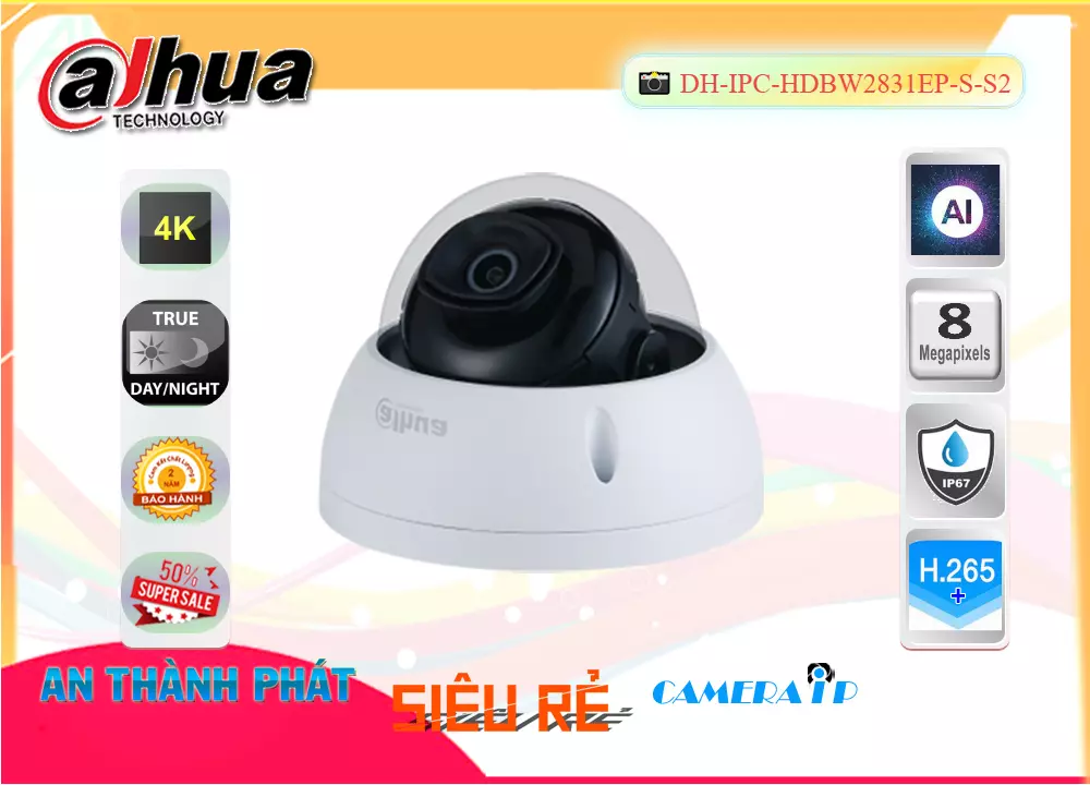 Camera IP Dahua DH-IPC-HDBW2831EP-S-S2,Giá Ip Sắc Nét DH-IPC-HDBW2831EP-S-S2,phân phối