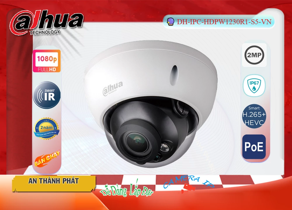 Camera Dahua DH-IPC-HDPW1230R1-S5-VN,Giá DH-IPC-HDPW1230R1-S5-VN,phân phối