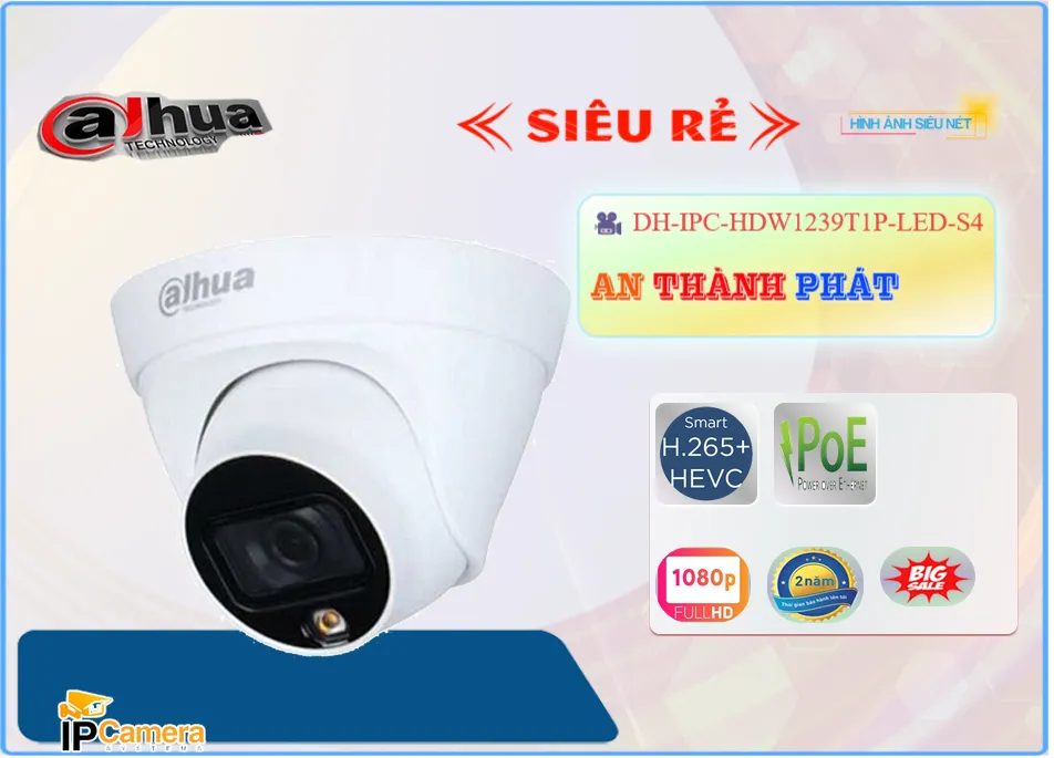 Camera Dahua DH-IPC-HDW1239T1P-LED-S4,thông số DH-IPC-HDW1239T1P-LED-S4,DH IPC HDW1239T1P LED S4,Chất Lượng