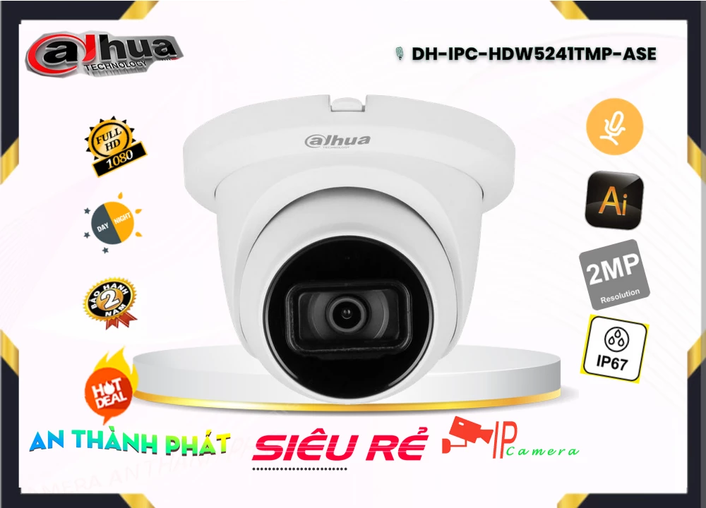 Camera Dahua DH-IPC-HDW5241TMP-ASE,Giá Cấp Nguồ Qua Dây Mạng DH-IPC-HDW5241TMP-ASE,phân phối
