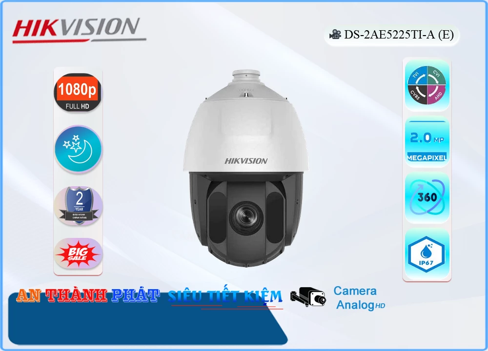 DS 2AE5225TI A(E),Camera Speed Dome Hikvision DS-2AE5225TI-A(E),DS-2AE5225TI-A(E) Giá rẻ, Công Nghệ HD