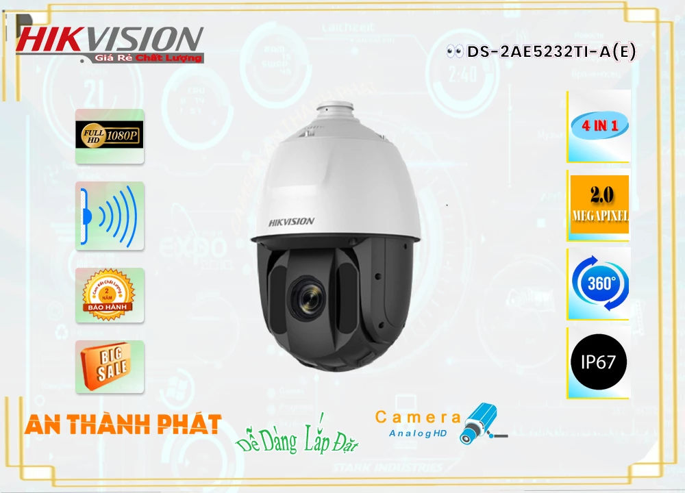 Camera Hikvision DS-2AE5232TI-A(E),Giá Công Nghệ HD DS-2AE5232TI-A(E),phân phối DS-2AE5232TI-A(E),DS-2AE5232TI-A(E) Bán