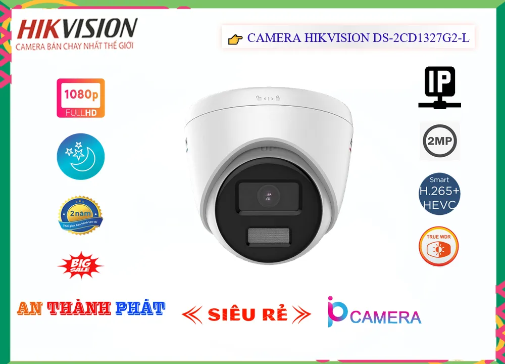 Camera Hikvision DS-2CD1327G2-L,thông số DS-2CD1327G2-L, Ip Sắc Nét DS-2CD1327G2-L Giá rẻ,DS 2CD1327G2 L,Chất Lượng