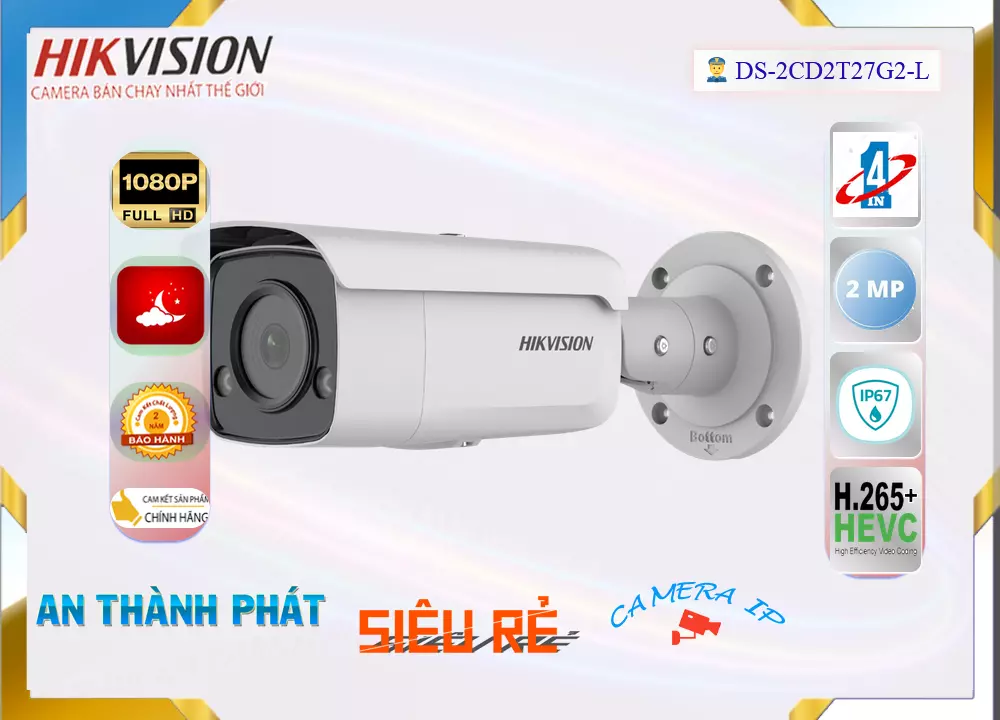 Camera Hikvision DS-2CD2T27G2-L,thông số DS-2CD2T27G2-L, Ip POE Sắc Nét DS-2CD2T27G2-L Giá rẻ,DS 2CD2T27G2 L,Chất Lượng