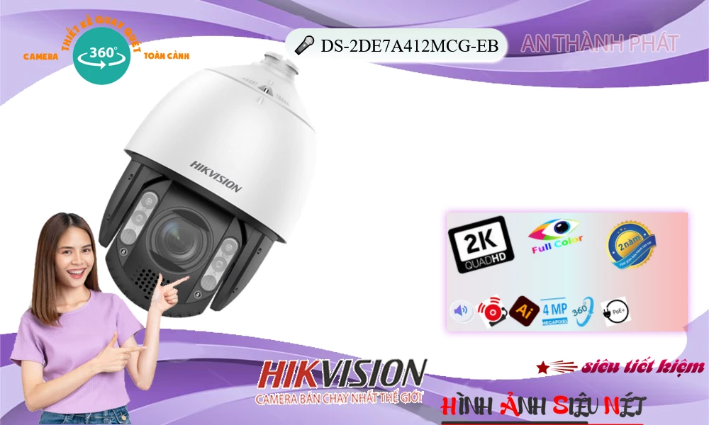 DS-2DE7A412MCG-EB Camera  Hikvision Tiết Kiệm