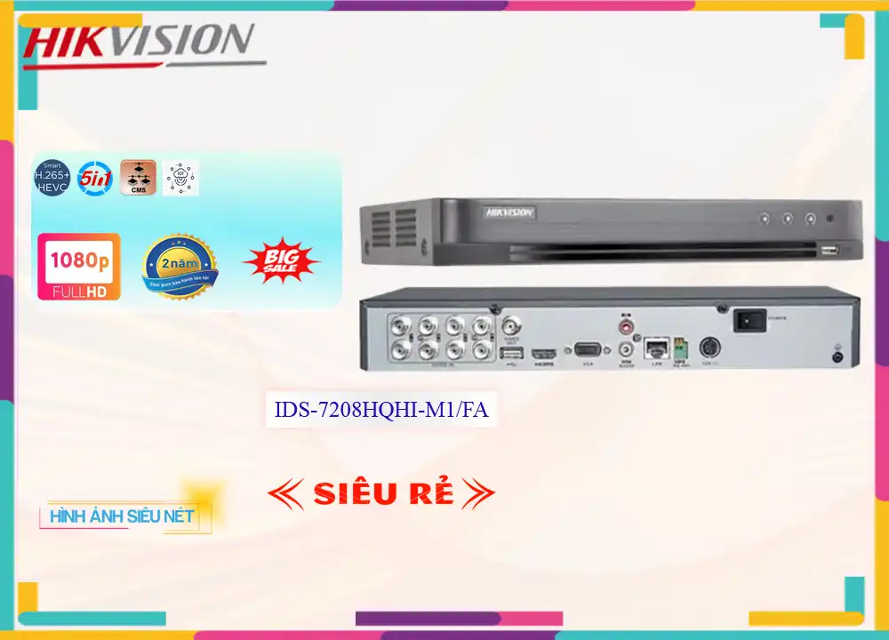 Đầu Thu KTS Hikvision IDS-7208HQHI-M1/FA Thiết kế Đẹp,Giá HD Anlog IDS-7208HQHI-M1/FA,phân phối