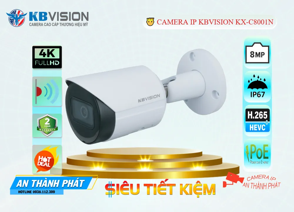 Camera IP Kbvision 8MP KX-C8001N,KX-C8001N Giá Khuyến Mãi, Cấp Nguồ Qua Dây Mạng KX-C8001N Giá rẻ,KX-C8001N Công Nghệ