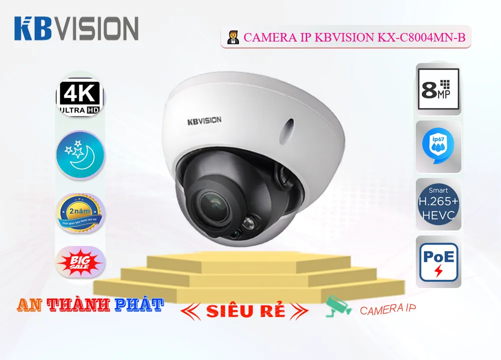 KX C8004MN B,Camera IP Kbvision KX-C8004MN-B,Chất Lượng KX-C8004MN-B,Giá Ip POE Sắc Nét KX-C8004MN-B,phân phối