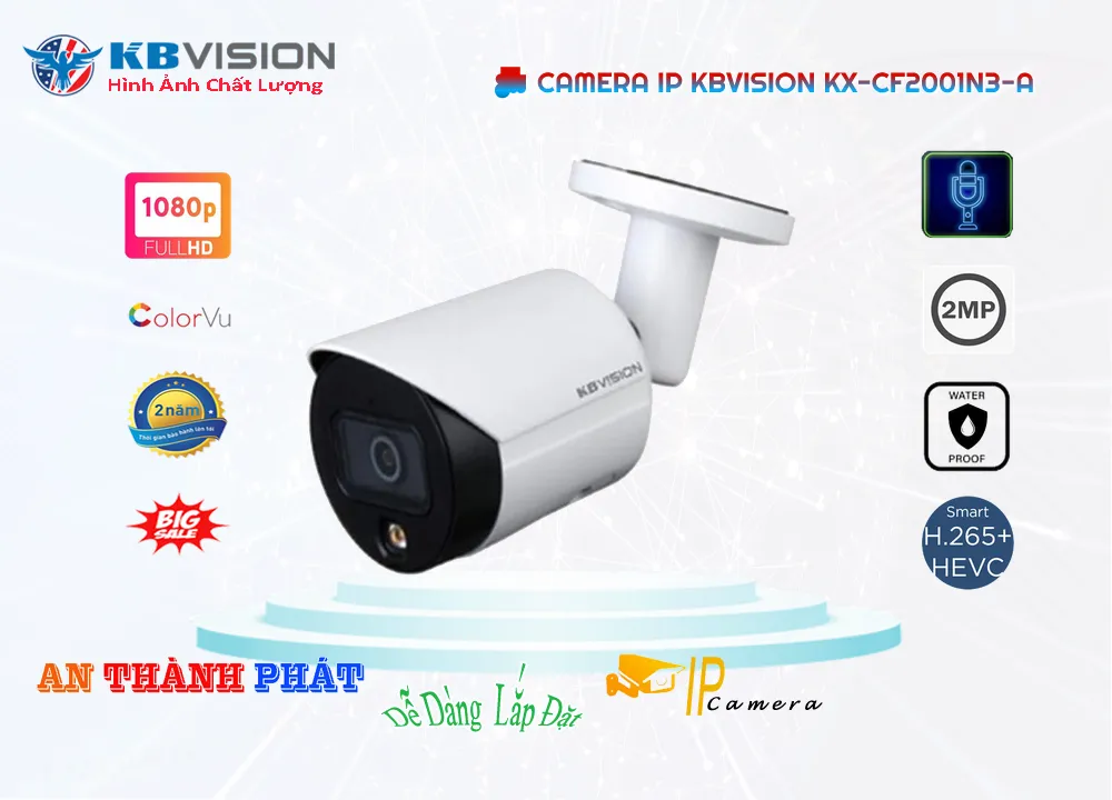 Camera Ip Kbvision KX-CF2001N3-A,Chất Lượng KX-CF2001N3-A,KX-CF2001N3-A Công Nghệ Mới, Cấp Nguồ Qua Dây Mạng