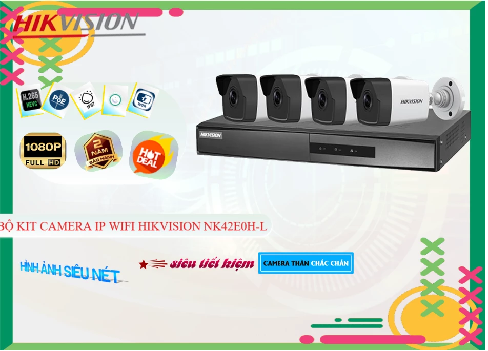 Bộ Kit 4 Camera IP Hikvision NK42E0H-L,thông số NK42E0H-L,NK42E0H L,Chất Lượng NK42E0H-L,NK42E0H-L Công Nghệ