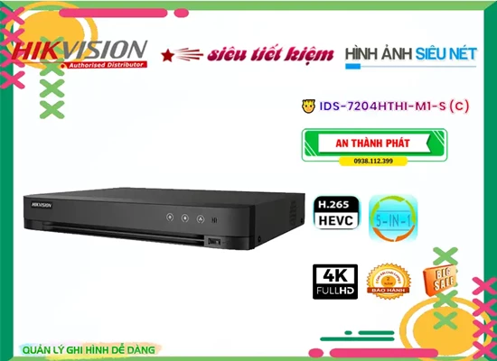 iDS-7204HTHI-M1/S(C)Thiết Bị Ghi Hình Thiết kế Đẹp Hikvision,Giá Công Nghệ HD iDS-7204HTHI-M1/S(C),phân phối