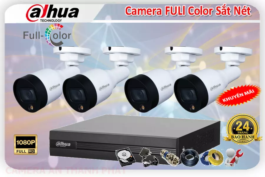 Lắp camera Dahua full color sắc nét, đầu ghi camera Dahua, camera HD sắc nét, camera hồng ngoại Dahua, lắp đặt camera