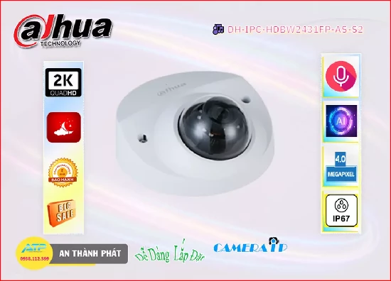 Lắp đặt camera tân phú Camera IP Dahua DH-IPC-HDBW2431FP-AS-S2