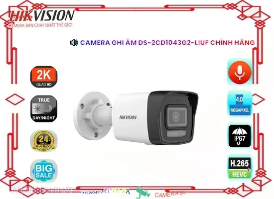 Lắp đặt camera tân phú Camera Hikvision Chất Lượng DS-2CD1043G2-LIUF