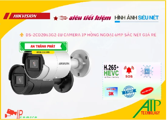 Lắp đặt camera tân phú Camera Hikvision DS-2CD2063G2-IU