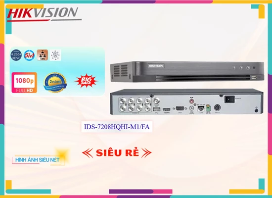 Lắp đặt camera tân phú Đầu Thu KTS Hikvision IDS-7208HQHI-M1/FA Thiết kế Đẹp