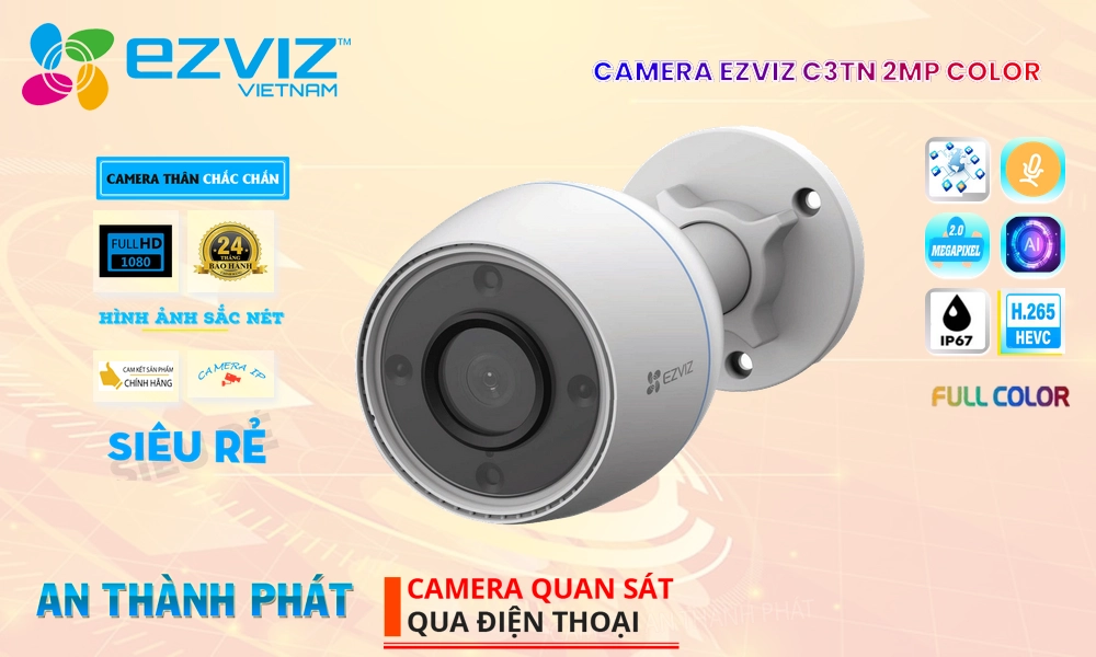 Camera An Ninh Wifi Ezviz C3TN 2MP Color Công Nghệ Mới Camera An Ninh Wifi Ezviz C3TN 2MP Color Công Nghệ Mới