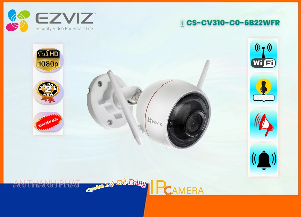 Camera Wifi Ezviz CS-CV310-C0-6B22WFR,CS-CV310-C0-6B22WFR Giá rẻ,CS CV310 C0 6B22WFR,Chất Lượng CS-CV310-C0-6B22WFR