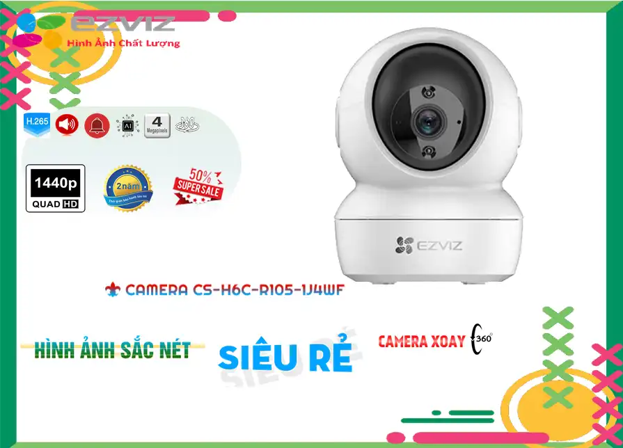 CS-H6c-R105-1J4WF Camera Wifi Ezviz Giá rẻ,Chất Lượng CS-H6c-R105-1J4WF,CS-H6c-R105-1J4WF Công Nghệ Mới, HD IP