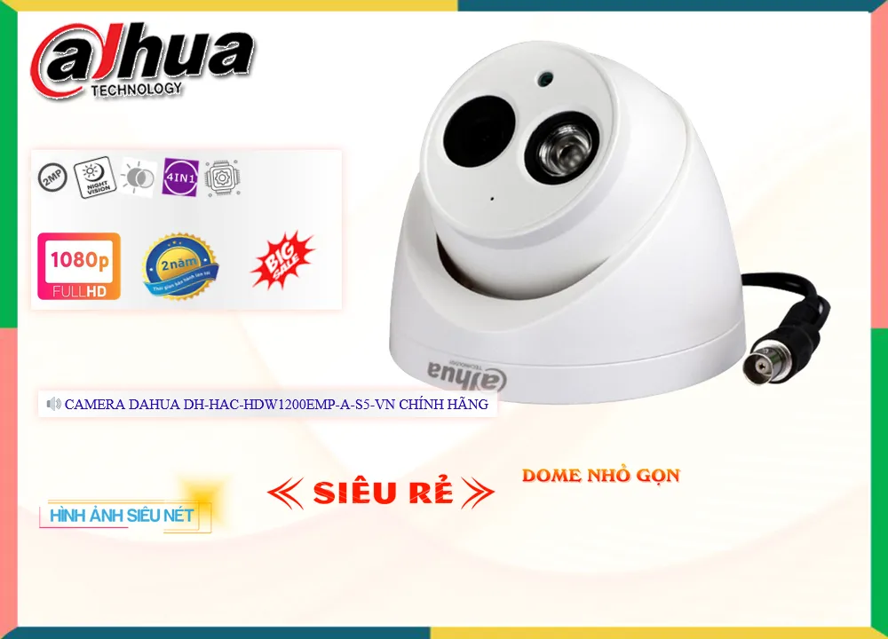 Camera Dahua DH-HAC-HDW1200EMP-A-S5-VN,Chất Lượng DH-HAC-HDW1200EMP-A-S5-VN,DH-HAC-HDW1200EMP-A-S5-VN Công Nghệ Mới, HD