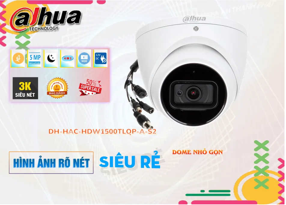 Camera Dahua DH-HAC-HDW1500TLQP-A-S2,Giá HD Anlog DH-HAC-HDW1500TLQP-A-S2,phân phối