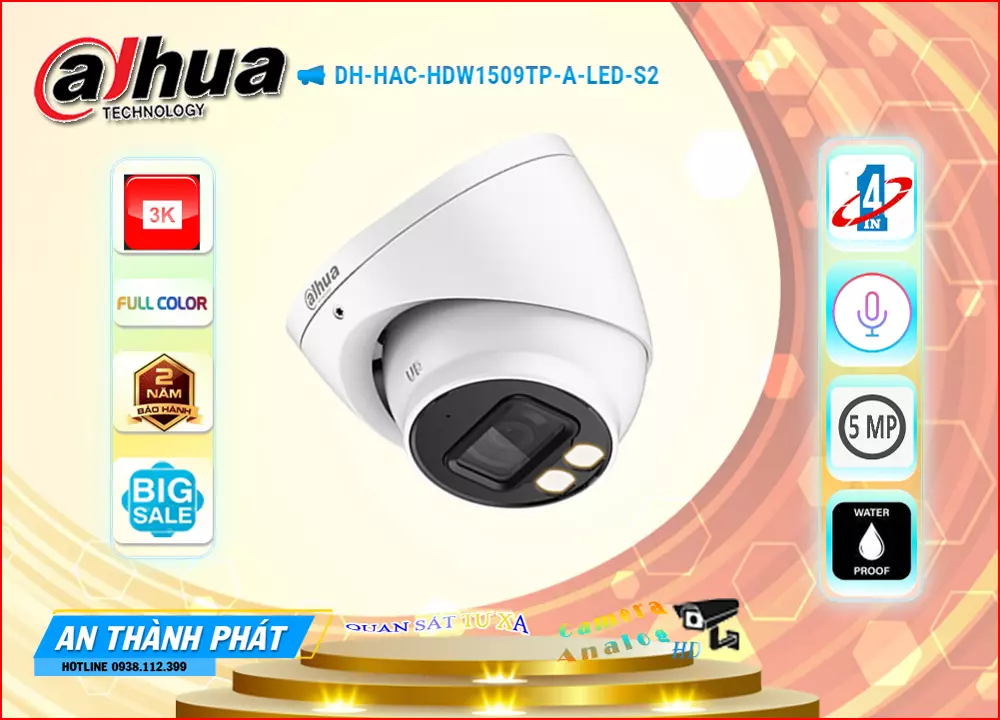 Camera dome dahua DH-HAC-HDW1509TP-A-LED-S2 có ghi âm,DH HAC HDW1509TP A LED S2,Giá Bán DH-HAC-HDW1509TP-A-LED-S2