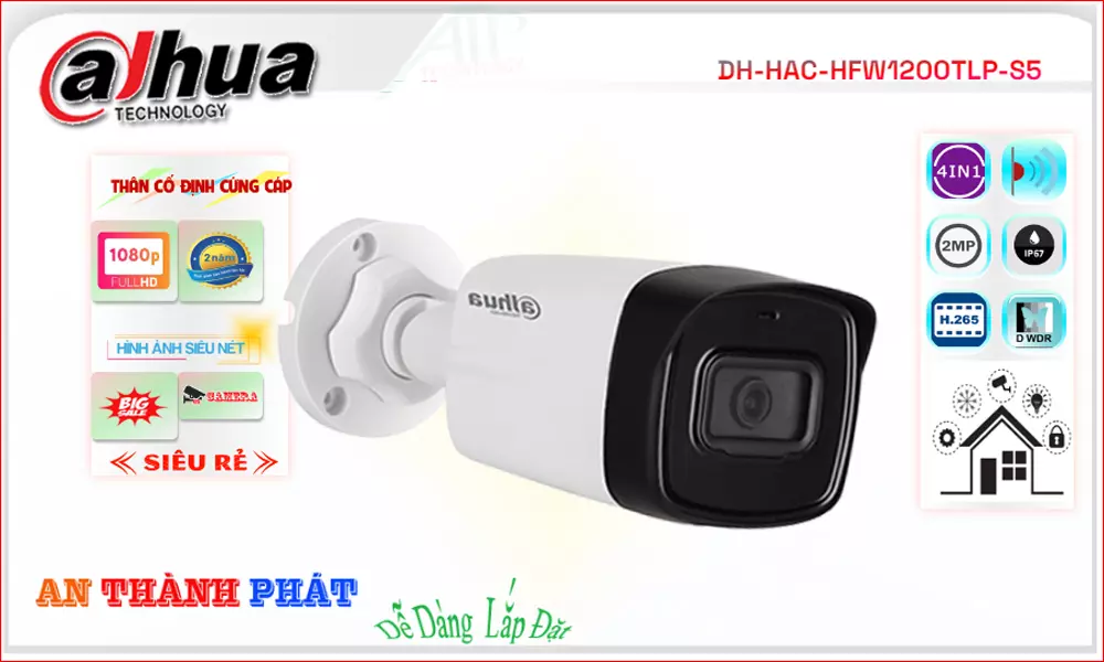 Camera dahua DH-HAC-HFW1200TLP-S5,DH-HAC-HFW1200TLP-S5 Giá Khuyến Mãi, HD DH-HAC-HFW1200TLP-S5 Giá