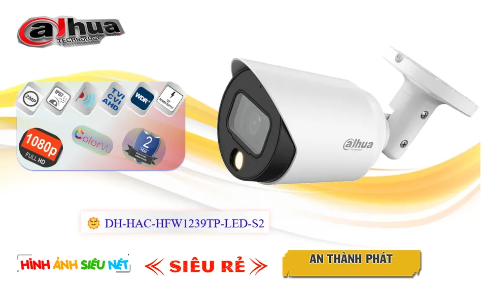 DH-HAC-HFW1239TP-LED-S2 Camera An Ninh Chất Lượng