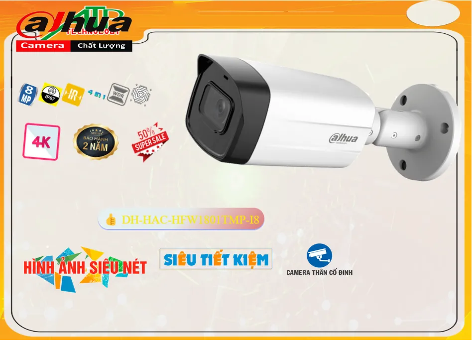 DH-HAC-HFW1801TMP-I8 Camera An Ninh Thiết kế Đẹp