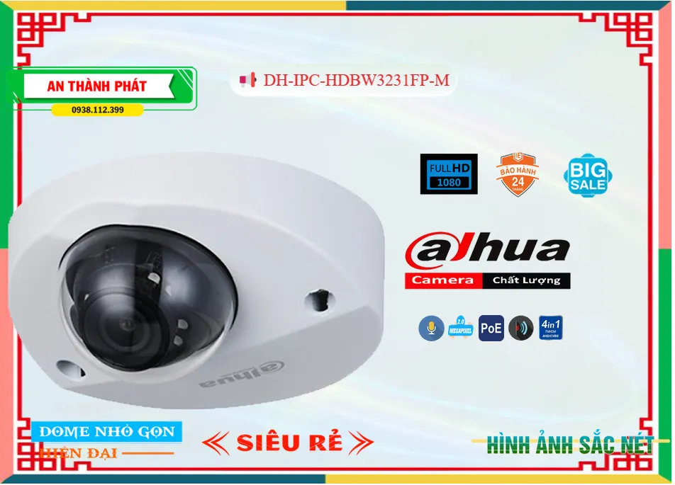 Camera Dahua DH-IPC-HDBW3231FP-M,Giá DH-IPC-HDBW3231FP-M,phân phối DH-IPC-HDBW3231FP-M,Camera An Ninh Dahua