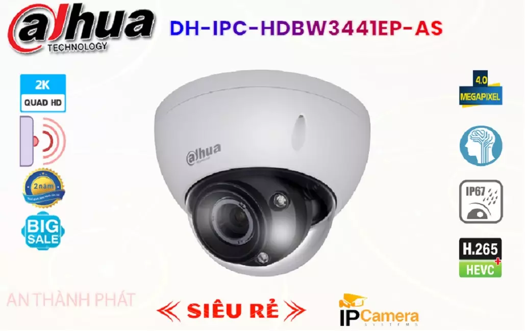 Camera IP Dahua DH-IPC-HDBW3441EP-AS,Chất Lượng DH-IPC-HDBW3441EP-AS,DH-IPC-HDBW3441EP-AS Công Nghệ Mới, Cấp Nguồ Qua