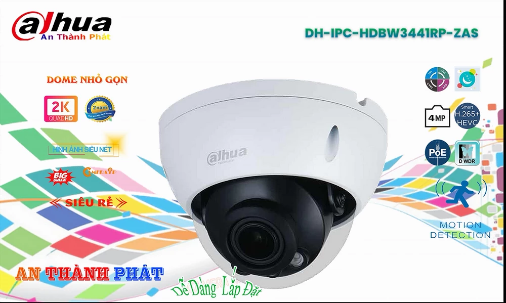 Camera An Ninh  Dahua DH-IPC-HDBW3441RP-ZAS Mẫu Đẹp