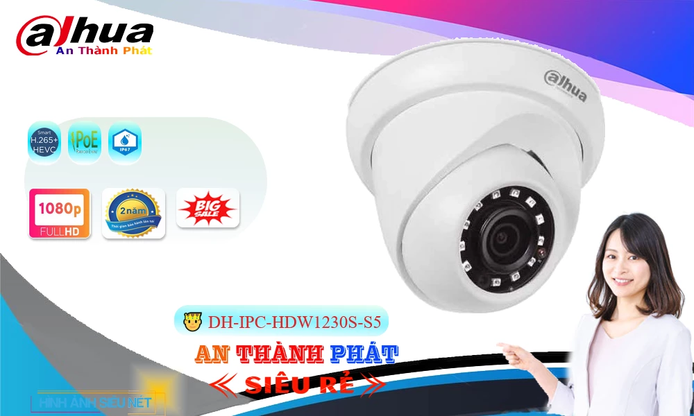 DH-IPC-HDW1230S-S5 Camera Sắc Nét  Dahua