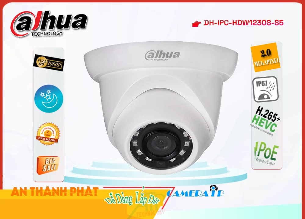 Camera Dahua DH-IPC-HDW1230S-S5,Giá DH-IPC-HDW1230S-S5,phân phối DH-IPC-HDW1230S-S5,Camera DH-IPC-HDW1230S-S5 Giá rẻ
