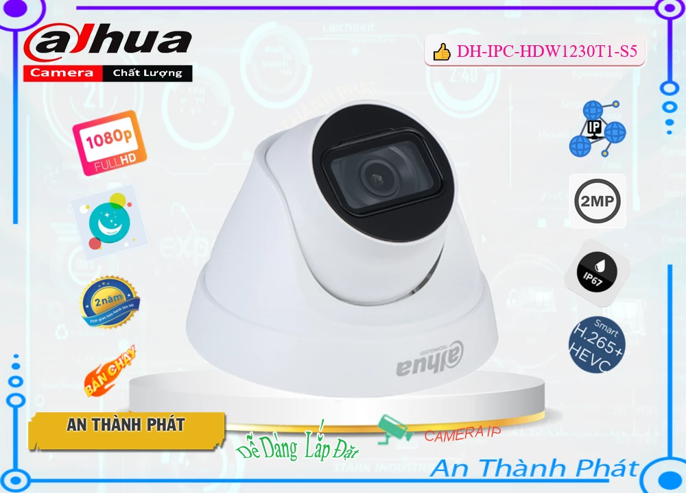 Camera Dahua DH-IPC-HDW1230T1-S5,Giá DH-IPC-HDW1230T1-S5,DH-IPC-HDW1230T1-S5 Giá Khuyến Mãi,bán Camera An Ninh Dahua