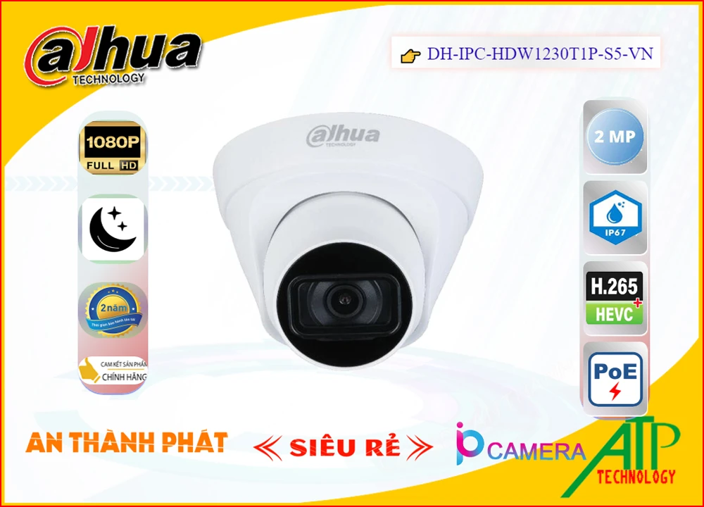 Camera DH-IPC-HDW1230T1P-S5-VN,thông số DH-IPC-HDW1230T1P-S5-VN, Công Nghệ POE DH-IPC-HDW1230T1P-S5-VN Giá rẻ,DH IPC