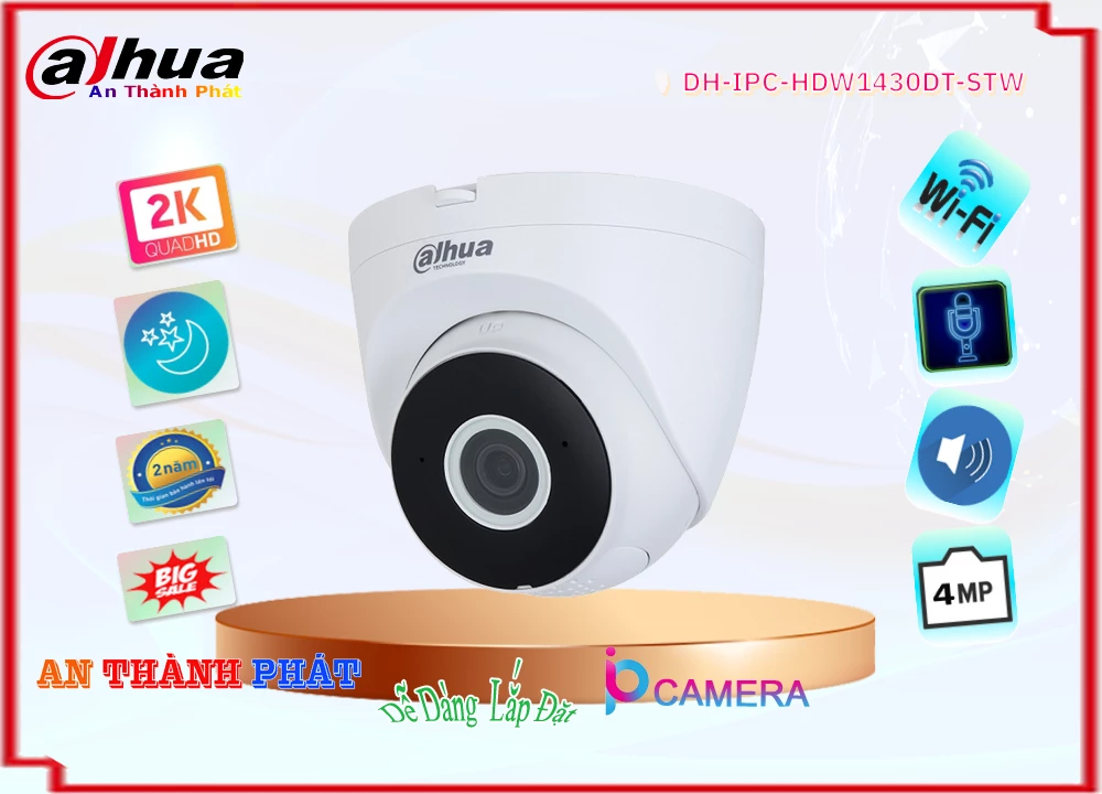 Camera Dahua DH-IPC-HDW1430DT-STW,DH-IPC-HDW1430DT-STW Giá rẻ,DH-IPC-HDW1430DT-STW Giá Thấp Nhất,Chất Lượng IP Wifi