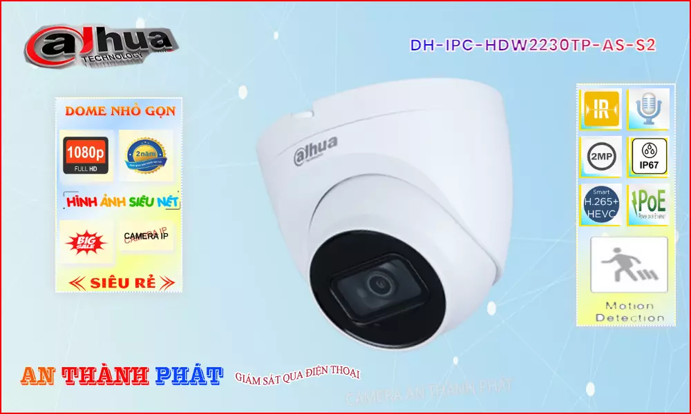 Camera IP Dahua DH-IPC-HDW2230TP-AS-S2,thông số DH-IPC-HDW2230TP-AS-S2,DH IPC HDW2230TP AS S2,Chất Lượng
