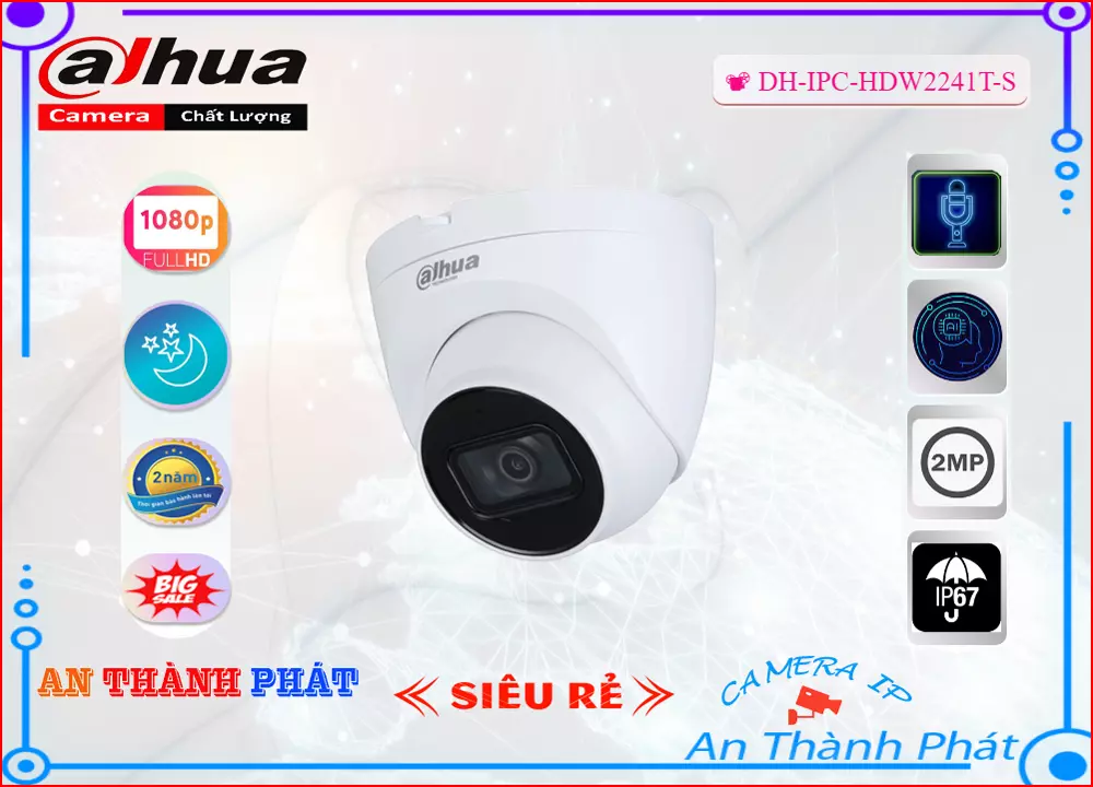 Camera dahua DH-IPC-HDW2241T-S,thông số DH-IPC-HDW2241T-S, IP POEDH-IPC-HDW2241T-S Giá rẻ,DH IPC HDW2241T S,Chất Lượng
