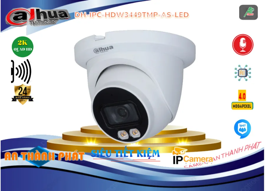 DH IPC HDW3449TMP AS LED,Camera IP Dahua DH-IPC-HDW3449TMP-AS-LED,Chất Lượng DH-IPC-HDW3449TMP-AS-LED,Giá Công Nghệ POE
