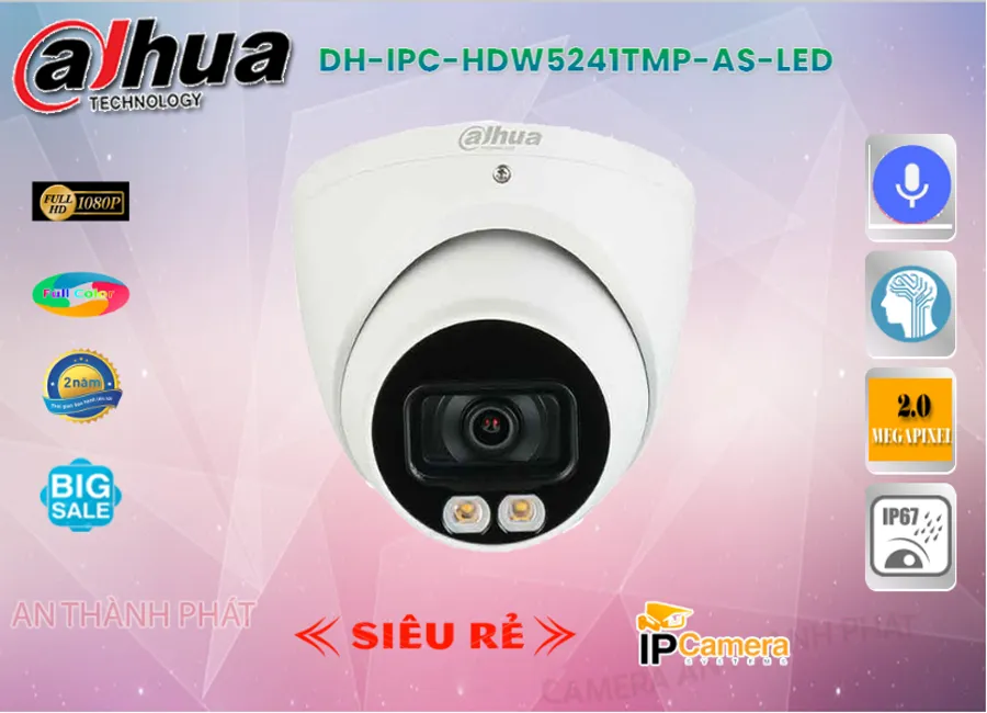 Camera IP Dahua DH-IPC-HDW5241TMP-AS-LED,Chất Lượng DH-IPC-HDW5241TMP-AS-LED,DH-IPC-HDW5241TMP-AS-LED Công Nghệ Mới,