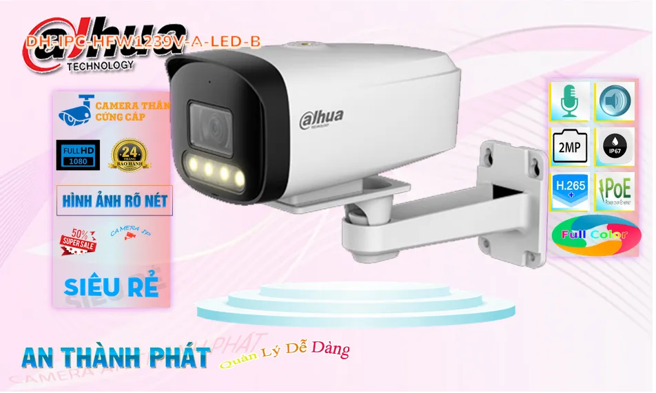 Camera An Ninh  Dahua DH-IPC-HFW1239V-A-LED-B Giá rẻ