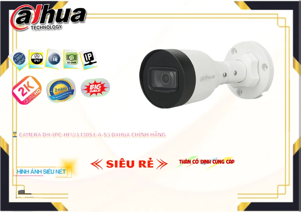 Camera Dahua DH-IPC-HFW1430S1-A-S5,DH-IPC-HFW1430S1-A-S5 Giá rẻ,DH IPC HFW1430S1 A S5,Chất Lượng Camera An Ninh Dahua